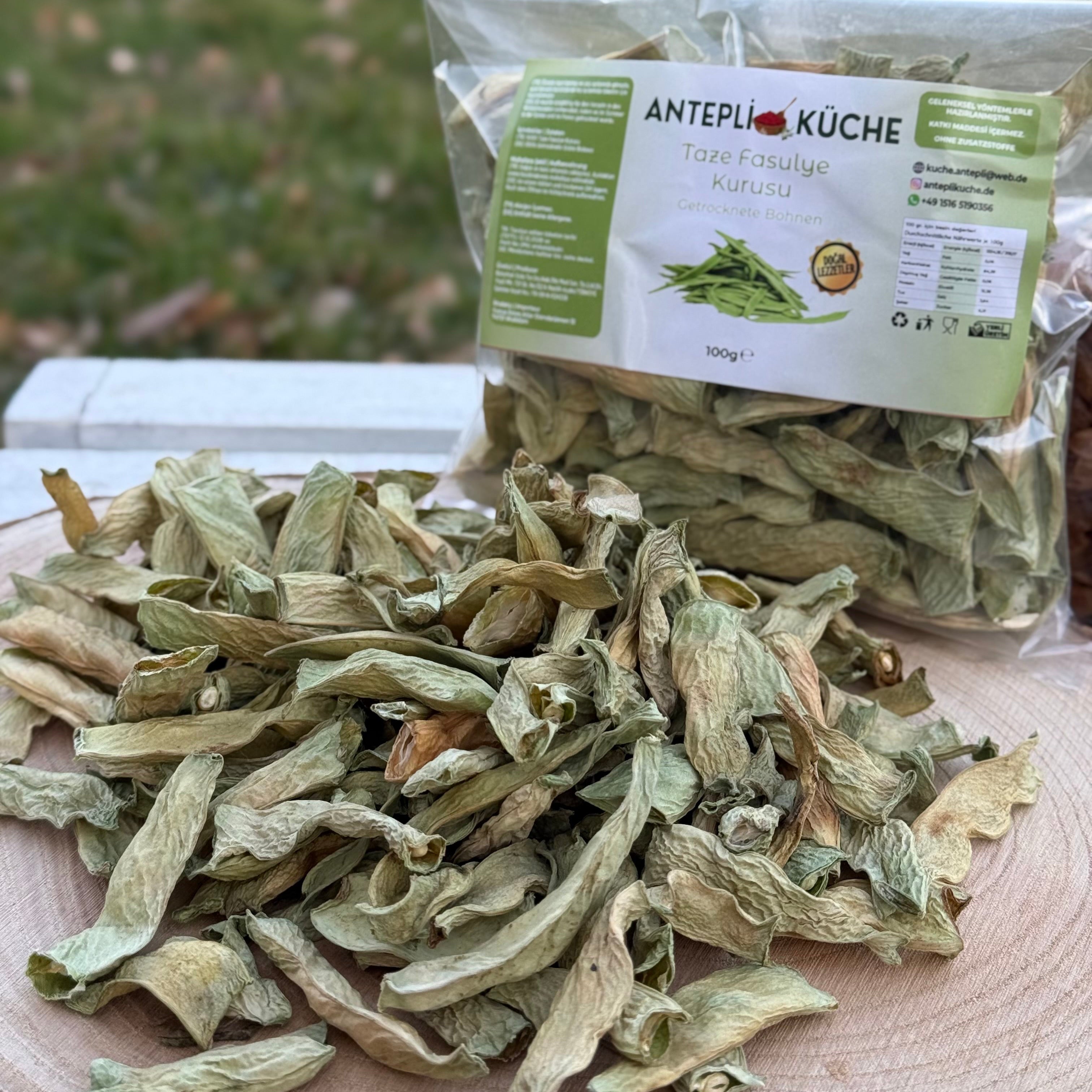 Getrocknete frische grüne Bohnen 100 g