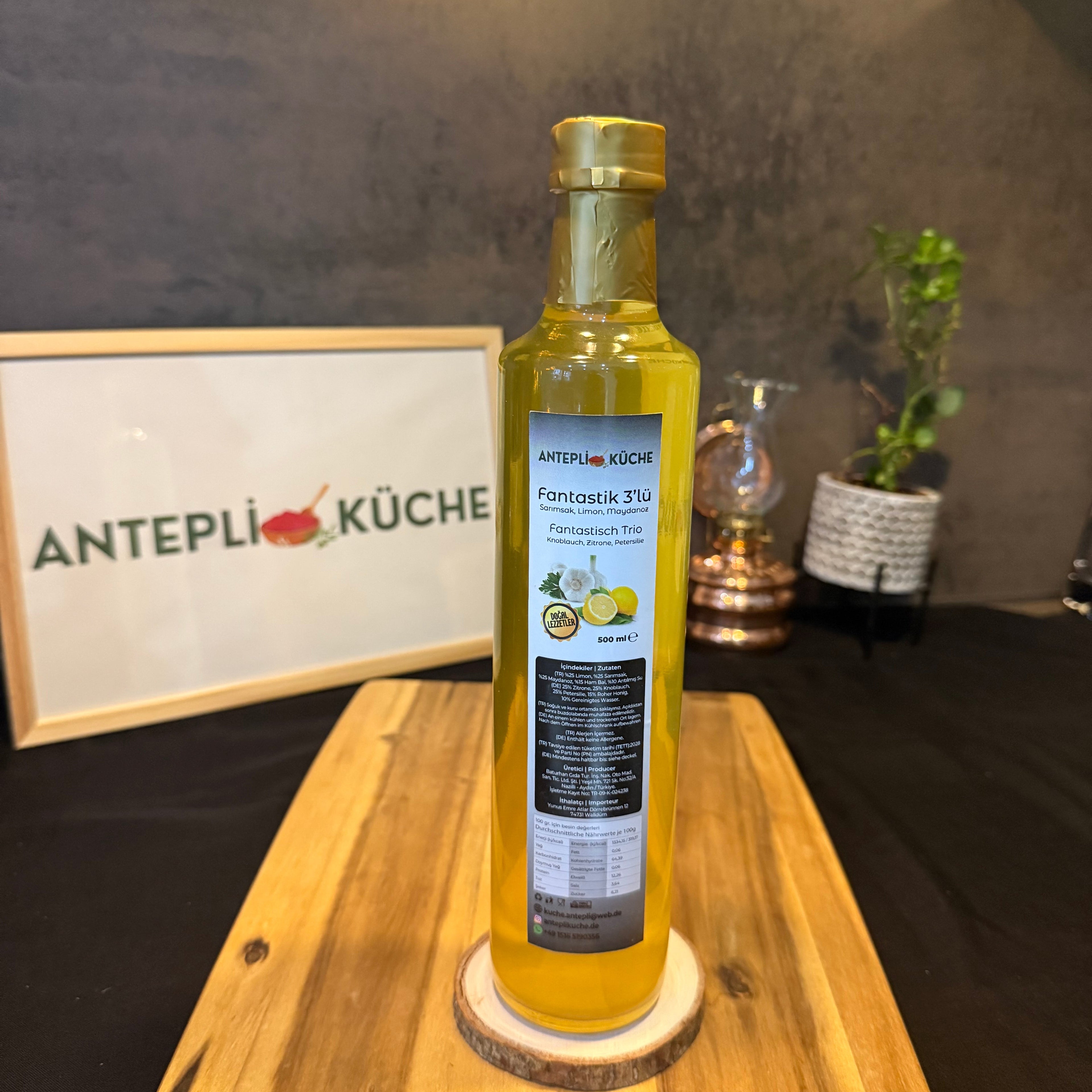 Fantastisches Trio (Zitrone, Knoblauch, Petersilienessig) 500 ml